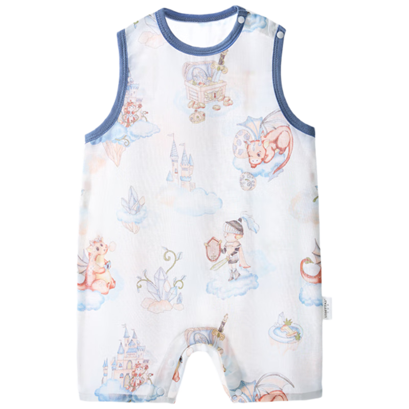 Beitaisi Mint Baby Sleepwear, Summer Thin Breathable Cool-Feeling New Style Home Wear, Unisex Infant Onesie