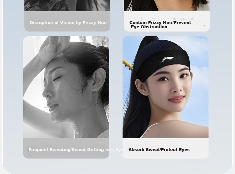 Li-Ning Sports Headband for Men And Women, Sweat-Absorbing And Anti-Sweat Headband, Hair Tie, Headscarf, Headband for Children, Running, Basketball, Yoga, Sweat-Guiding Band 5