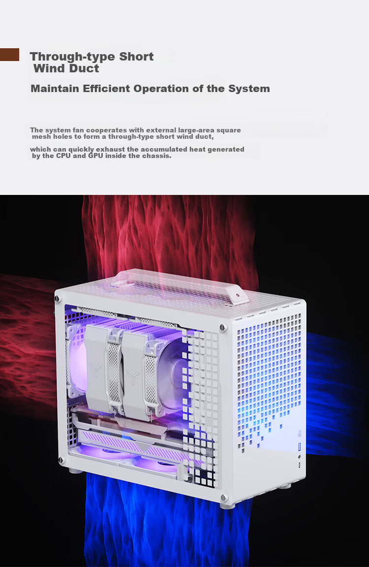 JONSBO Z20 White MATX Case (Approximately 20L, Detachable Handle, 240mm Radiator Support, 163mm Air Cooling, ATX Power Supply, Long Graphics Card, Type-C) 22