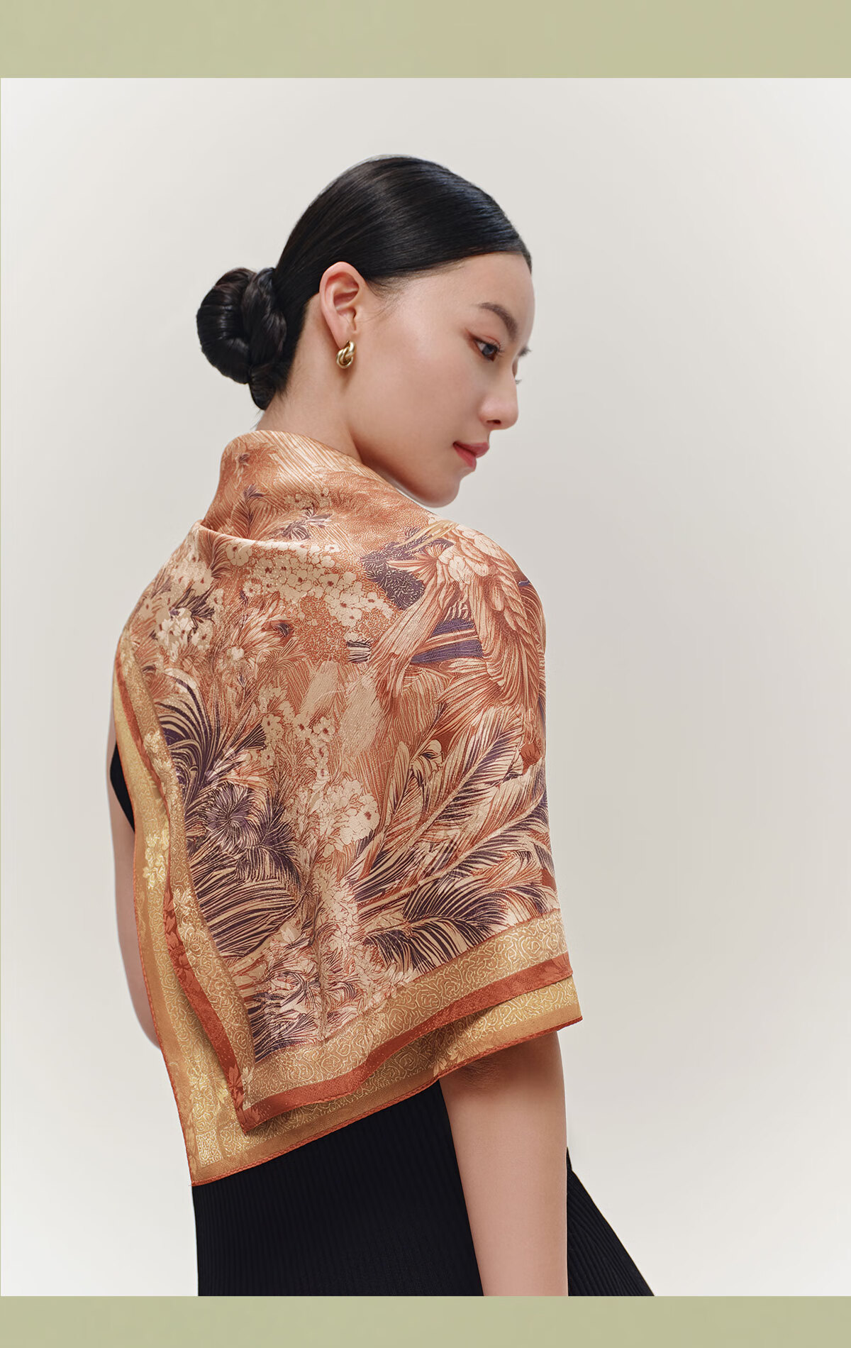 Wanshili Silk Scarf Mulberry Silk Genuine Silk Women's New Square Scarf New Year Gift for Mom Birthday Gift Linnan Ci 10