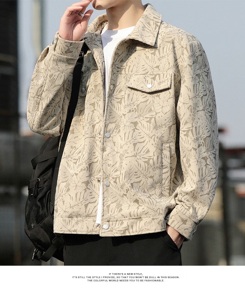 ROMON Men's Spring and Autumn Fashion Lapel Business Casual Jacket Baseball Coat 1703 Coffee 2XL 23