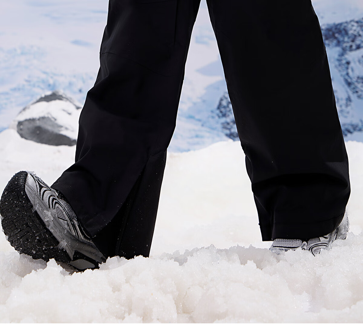 Panda Camel Series Three-Proof Single-Board Ski Pants Unisex Windproof Water-Repellent Straight-Leg Wide-Leg Outdoor Pants 8652 Black, M 9