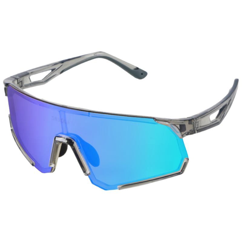 OBAOLAY Photochromic Cycling Glasses for Women, Windproof Professional Outdoor Sports Goggles, White And Black Frame - Photochromic Dazzling Blue