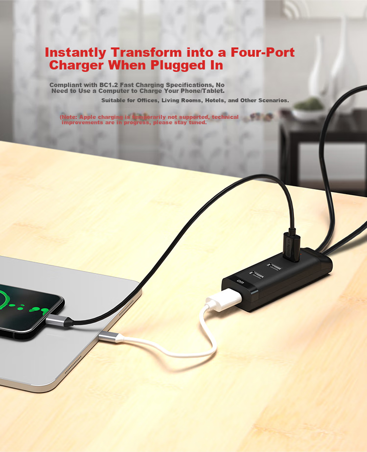 DM Daimai USB Hub 2.0, 7-Port Hub Expansion Dock, Laptop And Desktop Computer Multiport Adapter, USB Extension Cable Converter, CHB072 4