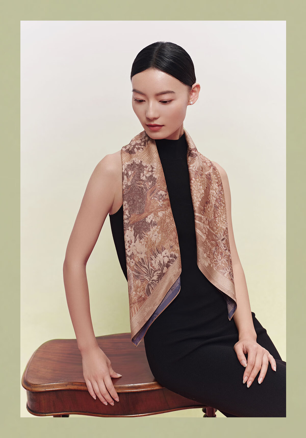 Wanshili Silk Scarf Mulberry Silk Genuine Silk Women's New Square Scarf New Year Gift for Mom Birthday Gift Linnan Ci 11