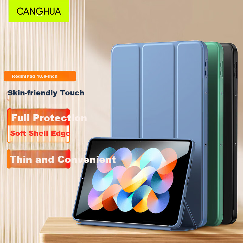 CangHua Protective Case for Redmi Pad 10.6-Inch 2022 Model, Xiaomi Tablet REDMI Pad Cover, Redmi Tablet Computer Stand, Full Protection Anti-Drop Leather Case