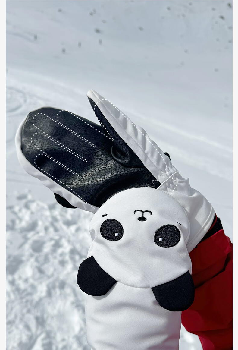 Flow Theory Waterproof Insulated Fleece-Lined Cute Cartoon Ski Gloves for Men and Women 2