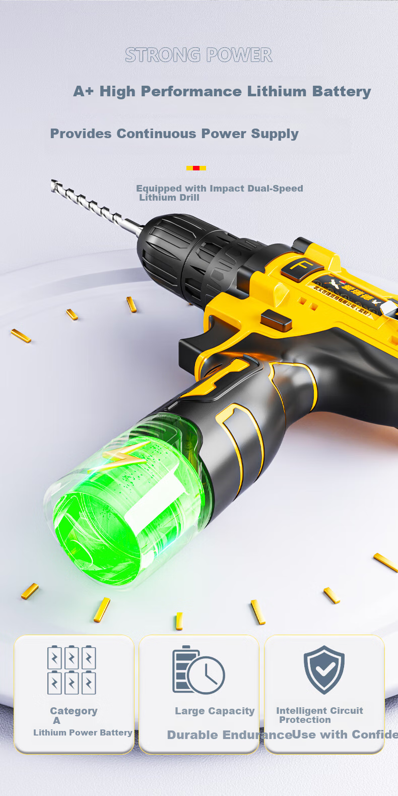 Airuide Electric Drill, Household Rechargeable Drill, Electric Screwdriver, Lithium Battery Pistol Drill, Power Screwdriver, Electric Tool 9