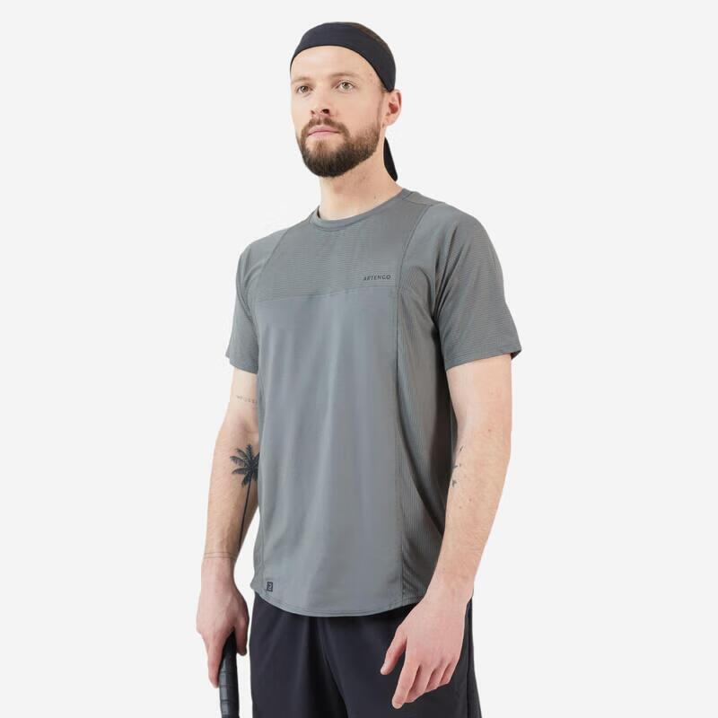 DECATHLON Tennis Shirt Short Sleeve Quick-Dry Navy Blue (Round Neck) M/175-4565930 6