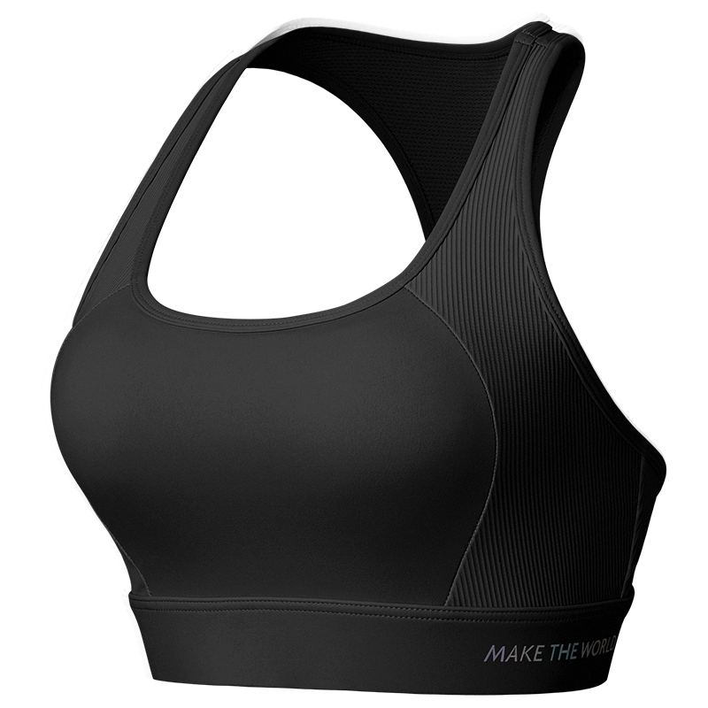 Keep High-Intensity Sports Bra, Anti-Sagging, Side Support, Training Bra for Running, Summer Wear, Shock-Absorbing, Classic Black, Size L