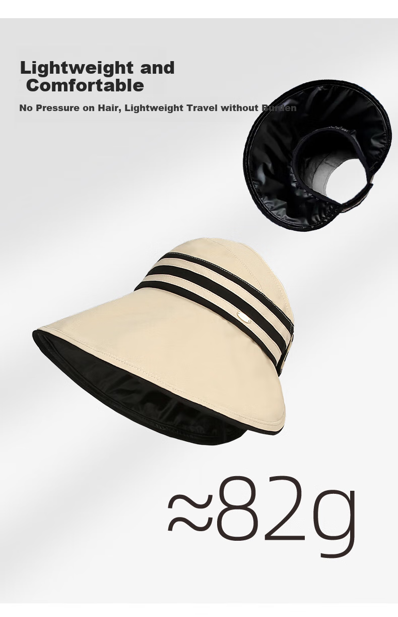 CACUSS Large Brim Open Top Outdoor UV Protection Sun Hat Summer Sports Hat for Men and Women Black 3