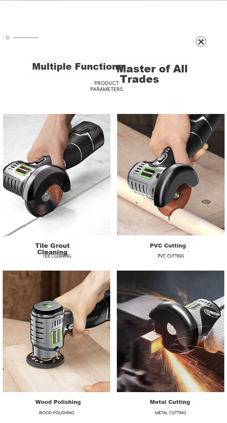 WORKPRO Mini Brushless Angle Grinder, Lithium Battery Polishing Machine, Handheld Rechargeable Grinding And Polishing Machine, Grinding Wheel Hand Grinder 8