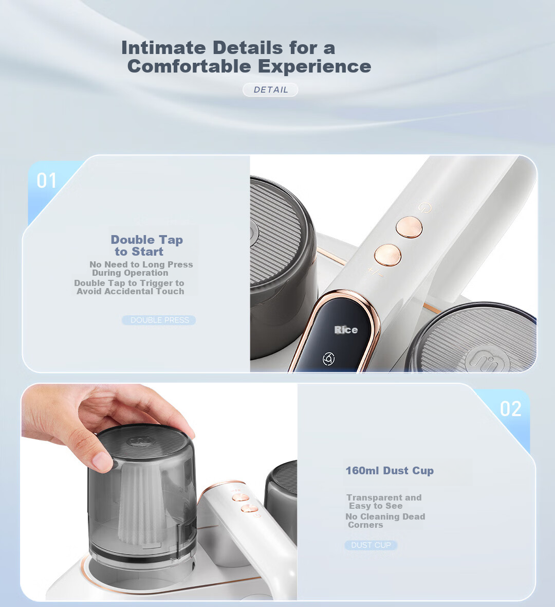 Morphyrichards Self-Cleaning Dust Mite Remover Wireless Bed Vacuum Cleaner, Intelligent Dust And Mite Removal Device with Strong Suction, Long Battery Life of 120 Days without Emptying, Automatic Rechargeable Mite Remover MR3106 45