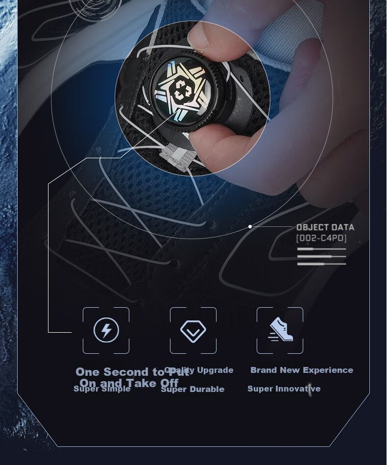 FOOTOPPO Rotary Buckle Shoe Laces, Lazy Buckle, Rotating Fastener, Sports No-Tie Shoe Buckle, Rotating Button for Me 2