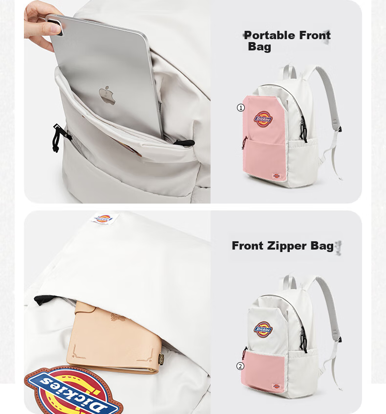 Dickies Student Backpack, Large Capacity Canvas School Bag for Middle And High School Students, Lightweight Travel Backpack with High Aesthetic Value, Beige 6