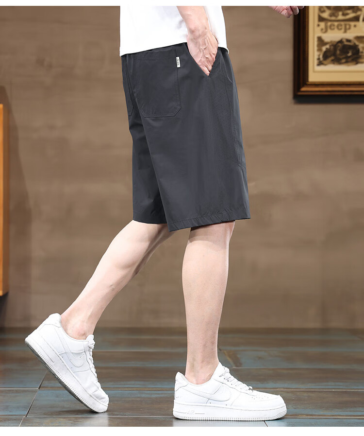JEEP Ice Silk Quick-Dry Men's Casual Shorts, Loose-Fitting Cargo Five-Point Pants for Men, Summer 2026 Mid-Length Shorts 10