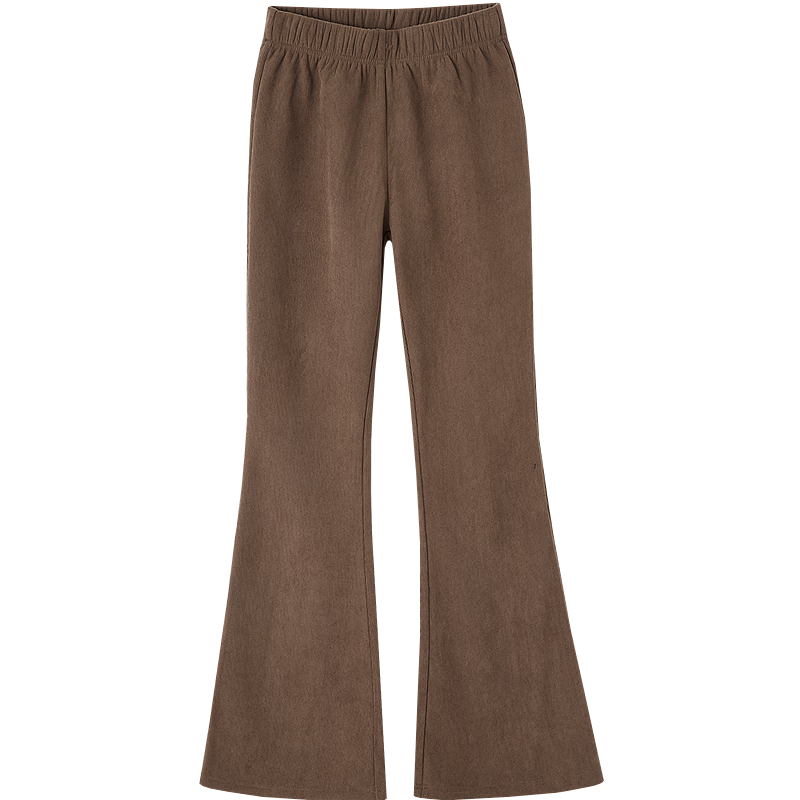 Dme [Fleece-Lined for Extra Warmth] Winter Japanese-Style Commuter Elastic Waist Flared Pants Comfortable Slimming Versatile Women's Casual Trousers