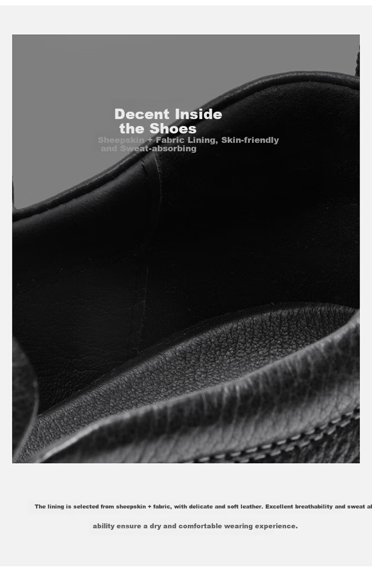 C.BANNER Casual Sheepskin Men's Leather Shoes, Business Soft-Soled Soft Upper Breathable Slip-On Comfortable Wear-Resistant Versatile Shoes, Black, Size 41 2