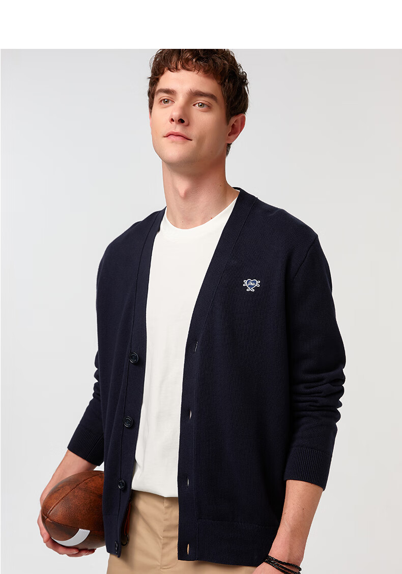 HAZZYS Men's Clothing, PHIZ Knitted Cardigan ABYZD0CAI10, Navy Blue NV, Size M (170/92A46) 10