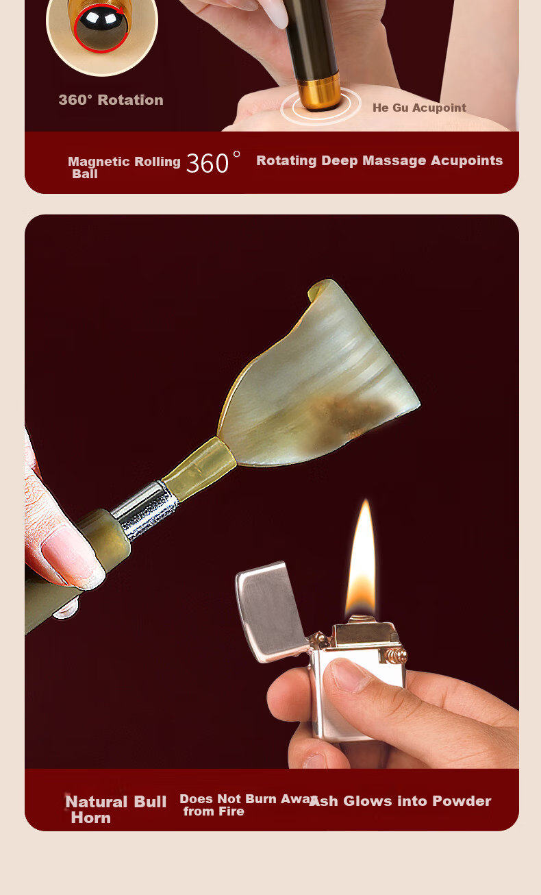 Chaojun Natural Ox Horn Back Scratcher, Self-Massage Tool, Extendable, Portable, Multifunctional, Massage Device, Gift for Mid-Autumn Festival, Practical Present for Parents, Elders, And Clients 9