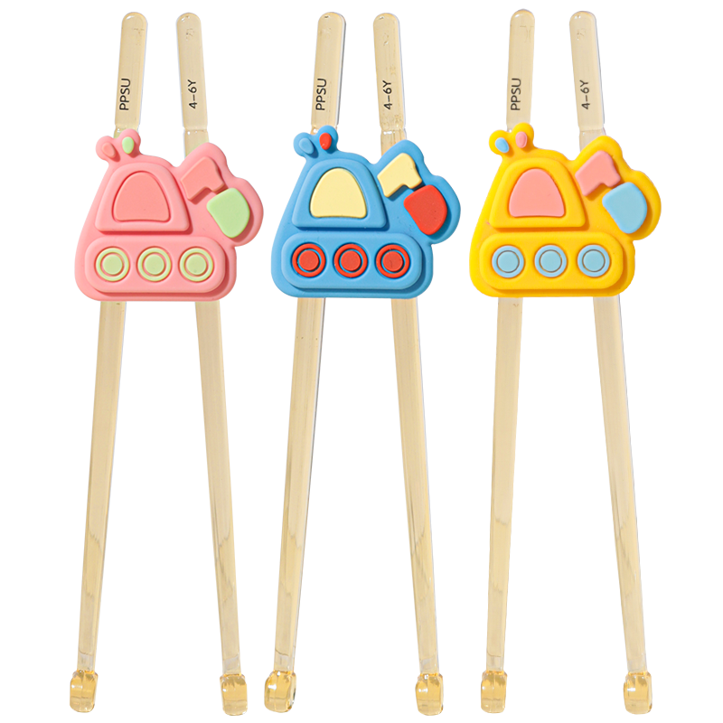 CORN PPSU Children's Chopsticks, Training Chopsticks for Ages 2-3 Baby Tiger Mouth Learning Chopsticks, Second Stage Children's Tableware