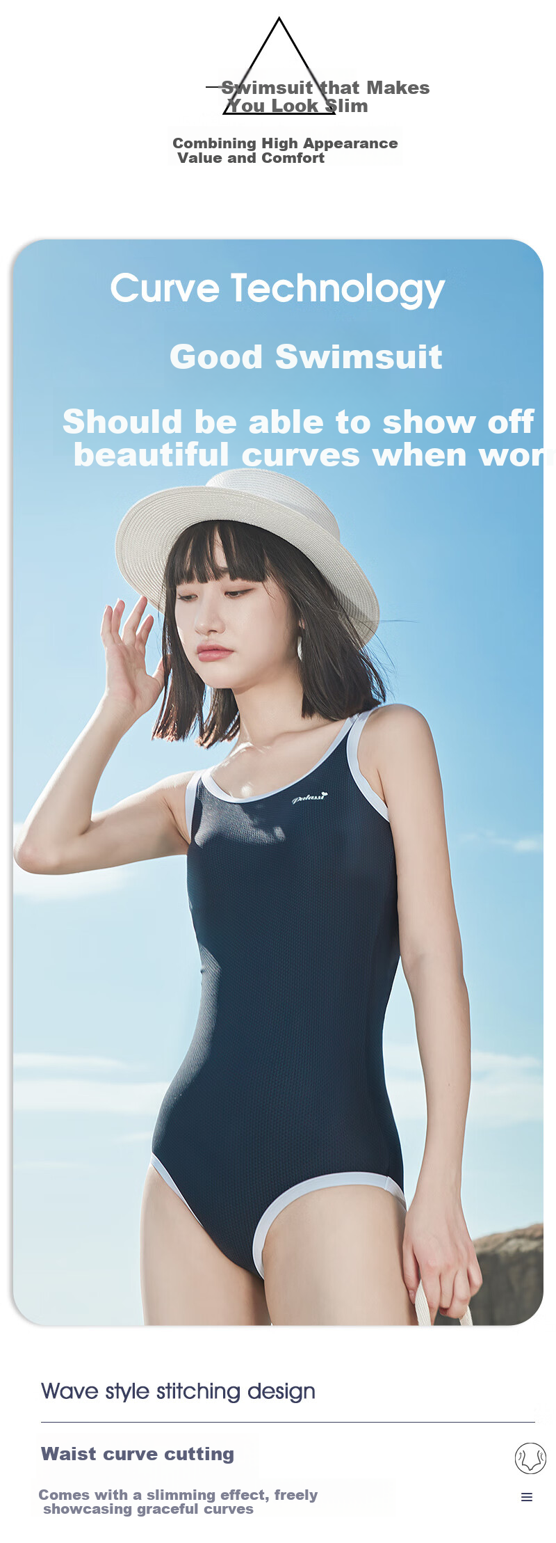 PULASSI Swimsuit, Hot Spring Bathing Suit for Women, One-Piece Triangle Design, 2026 Popular Style, Sexy Backless, Competitive Speed, Casual Vacation Swimwear 3