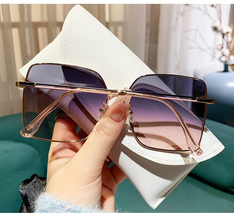 Mushe Fashion Women's Polarized Sunglasses UV400 Anti-Ultraviolet Street Photography Sunglasses Large Frame Korean Style Trendy Sun Protection Goggles 14