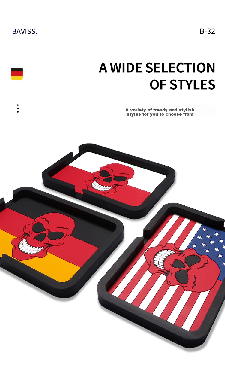 Dijialun Car Phone Holder, Center Console Anti-Slip Mat, In-Car Dashboard Navigation Mount Clip, German Flag 6