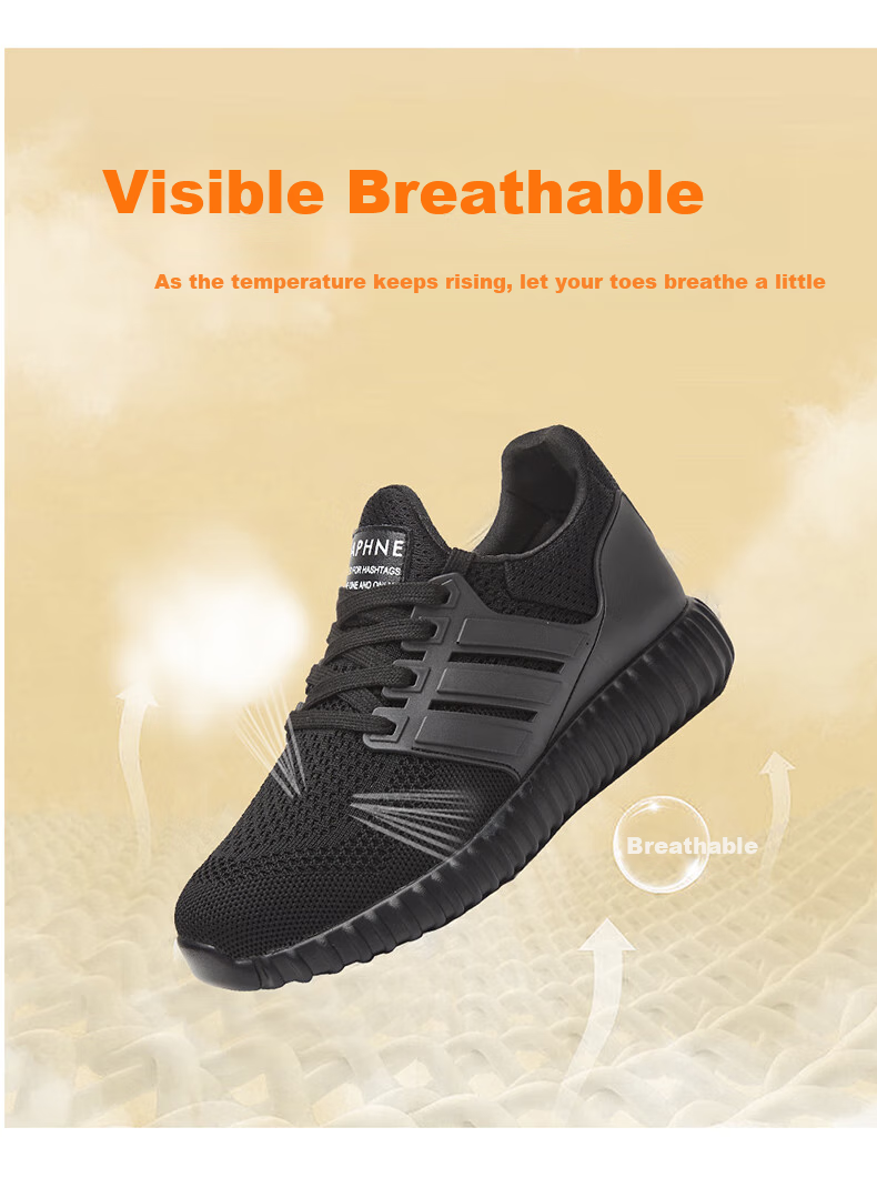 DAPHNE Breathable Lightweight Mesh Shoes, Women's Soft-Soled Casual Sports Running Shoes, 4623101094, Black, Size 35 3