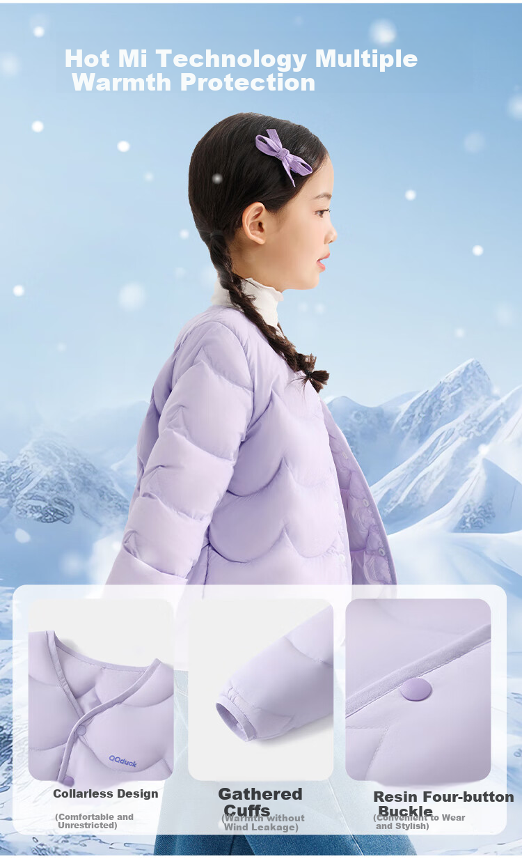 QQ DUCK Children's Lightweight down Jacket, Boys' School Uniform Essential, Warm Coat for Girls, Inner Liner for Winter Clothing 6