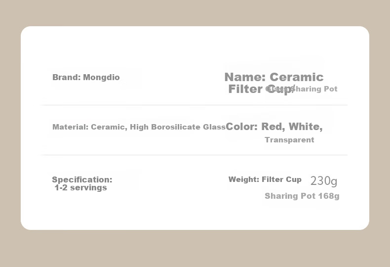 Mongdio Pour-Over Ceramic Filter Cup, V60 Drip Coffee Filter, No. 01 Red 18