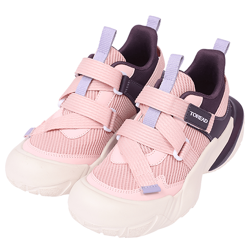 TOREAD Flagship Children's Sports Shoes for Boys And Girls, Spring And Summer Style Closed-Toe Outdoor Casual Shoes for Older Kids, Light Pink Purple Color, Size 31