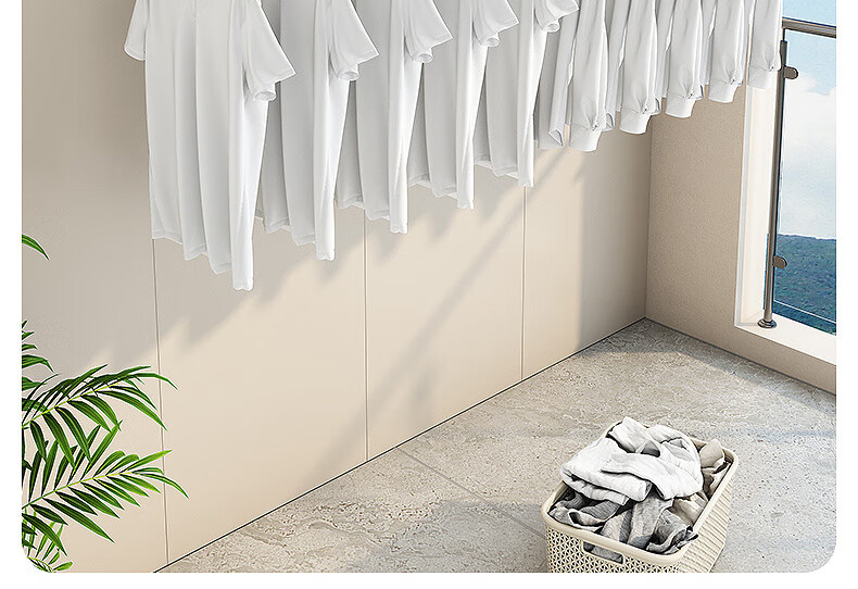 Baoyouni Side Wall Folding Clothes Drying Rack, Wall-Mounted Fixed Clothes Hanger, Balcony Side-Mounted Clothes Drying Rod 1