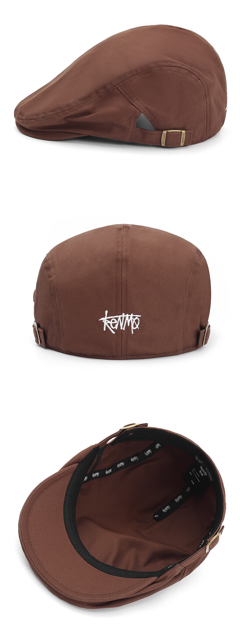 Kenmore Retro Beret Reversible Painter Cap Unisex Duckbill Hat Black One Size 10
