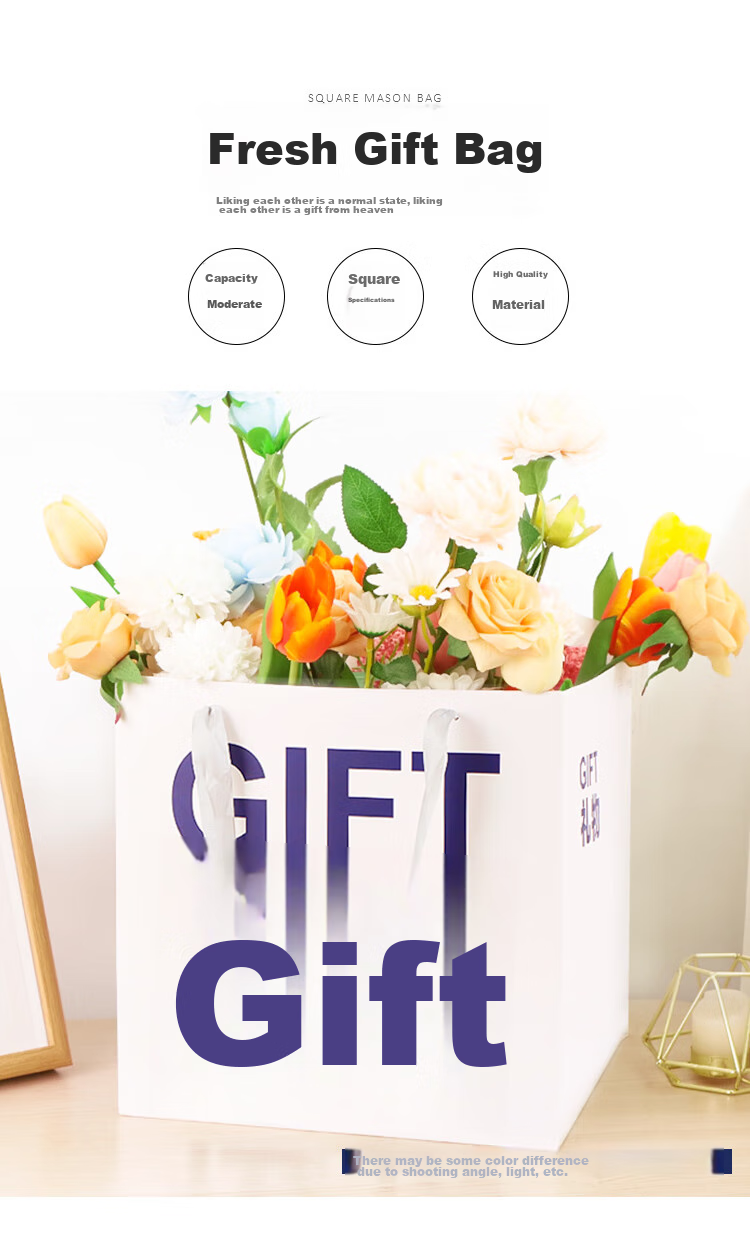 TaTanice Fresh Flower Gift Bag, 1 Piece, Mid-Autumn Festival Gift, Birthday Confession Gift Bag, Handbag, Packaging Gift Bag 1
