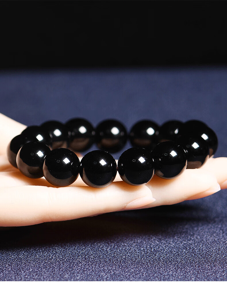 Jingying Natural Obsidian Bracelet Unisex Amulet Wealth Luck Crystal Bracelet Year of the Horse Gift for Couples 10