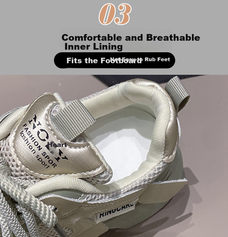 CARTELO Women's Chunky Sneakers, Spring Sports Casual Shoes, Height-Increasing Running Shoes for Women, 1510 Beige, Size 36 1