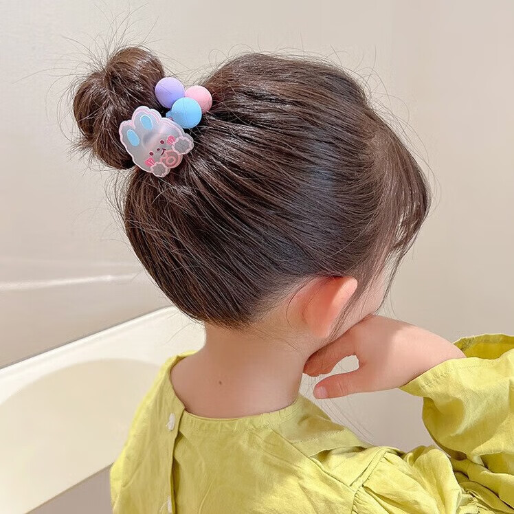 Jiaoxuefei Cartoon Dopamine Hair Ties, 5-Pack, Elastic Hair Bands for Children And Adults, Ponytail Holders, High-Elasticity Hair Rings And Accessories