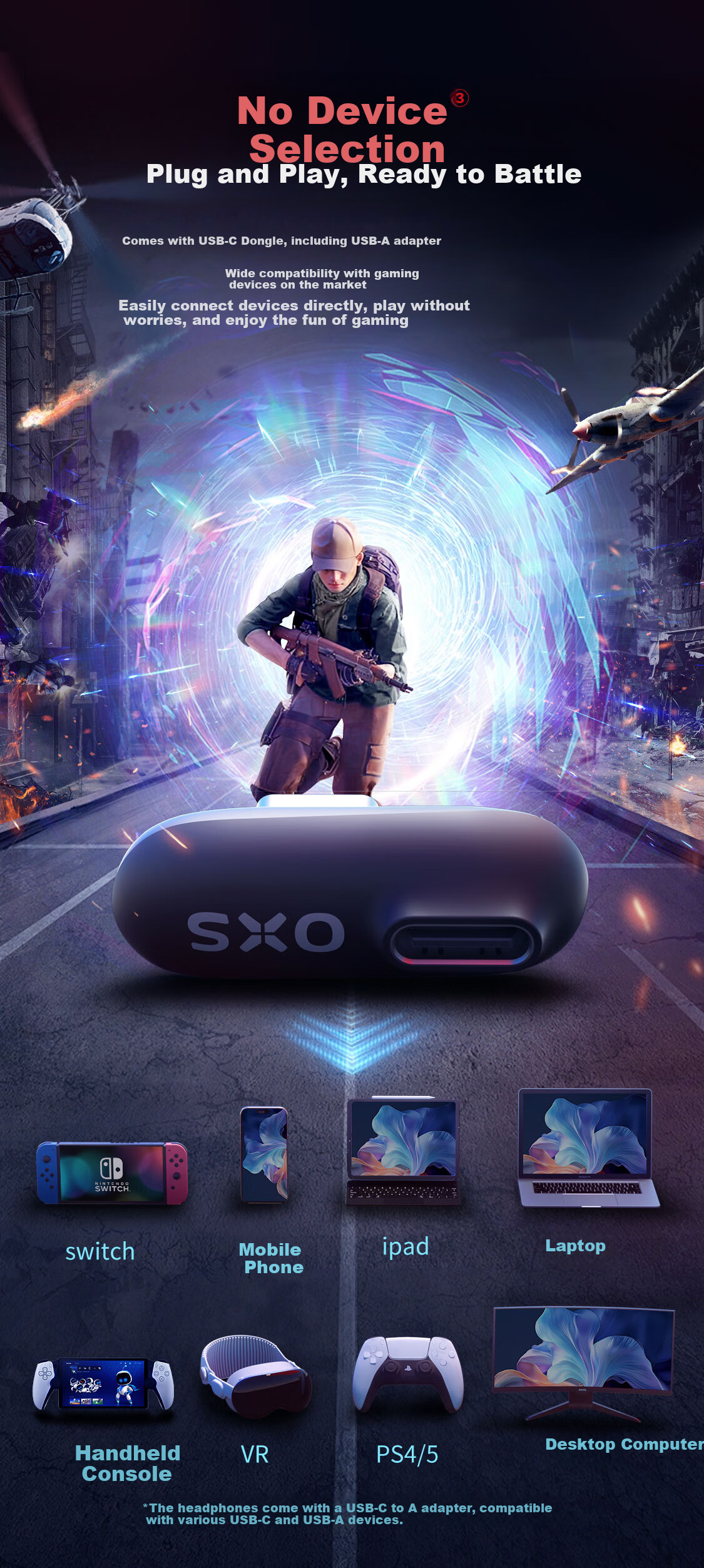 OXS Vega T1 Gaming Headset, TWS Wireless Bluetooth Low Latency In-Ear Long Battery Life Smart Noise Cancellation Sound Positioning PUBG Delta Triangle Boys Birthday Gift 5