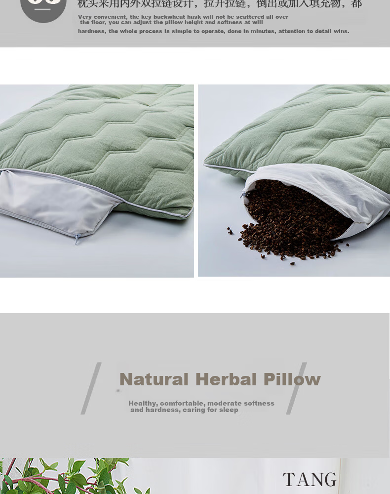 Shangfan All Buckwheat Pillow, Buckwheat Hull Pillow Core, Cervical Pillow Core, Pure High Mountain Bitter Buckwheat Hull Pillow 12