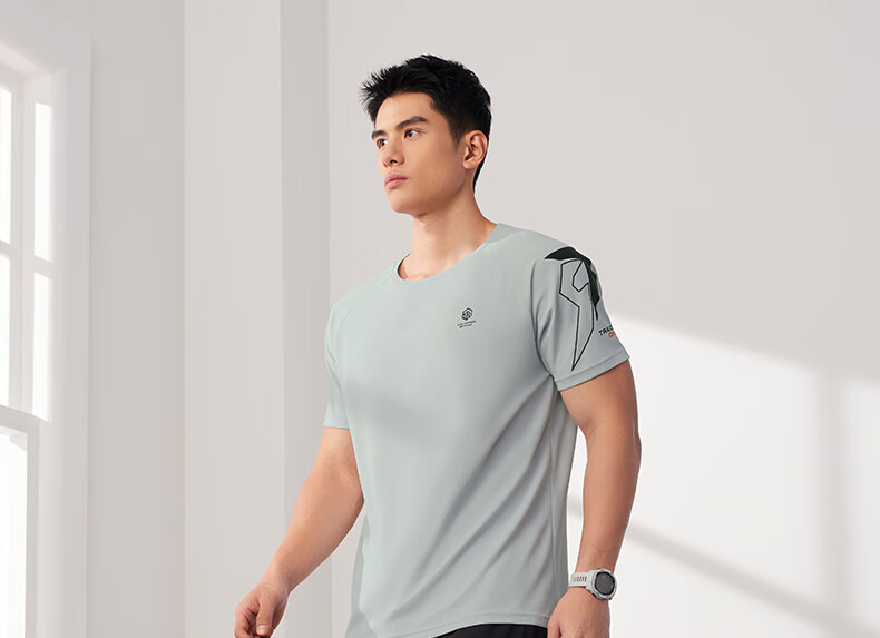 361° Men's Short-Sleeve T-Shirt, Summer Quick-Dry, Loose-Fitting Athletic Running Fitness Casual Top, Half Sleeve, 652524101-2 26
