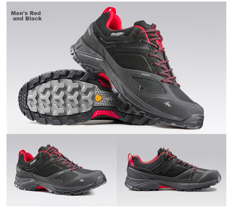 DECATHLON Men's MH100 Low-Top Outdoor Mountain Waterproof Non-Slip Shock-Absorbing Breathable Hiking Shoes, Dark Green, Size 42-2467875 9