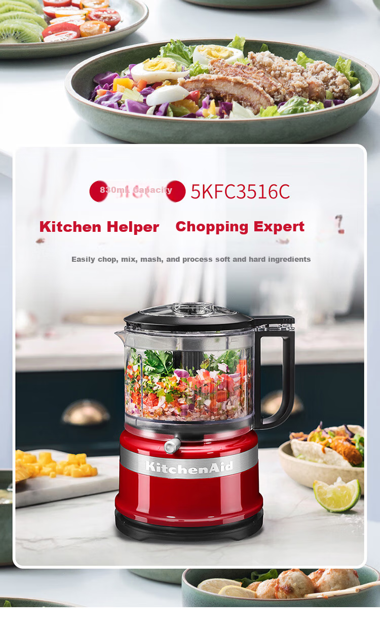 KitchenAid (Kaishanyi) Meat Grinder, Home Small Multifunctional Kitchen Food Processor, Chopper, Baby Food Maker, Emperor Red, 5KFC3516CER 1