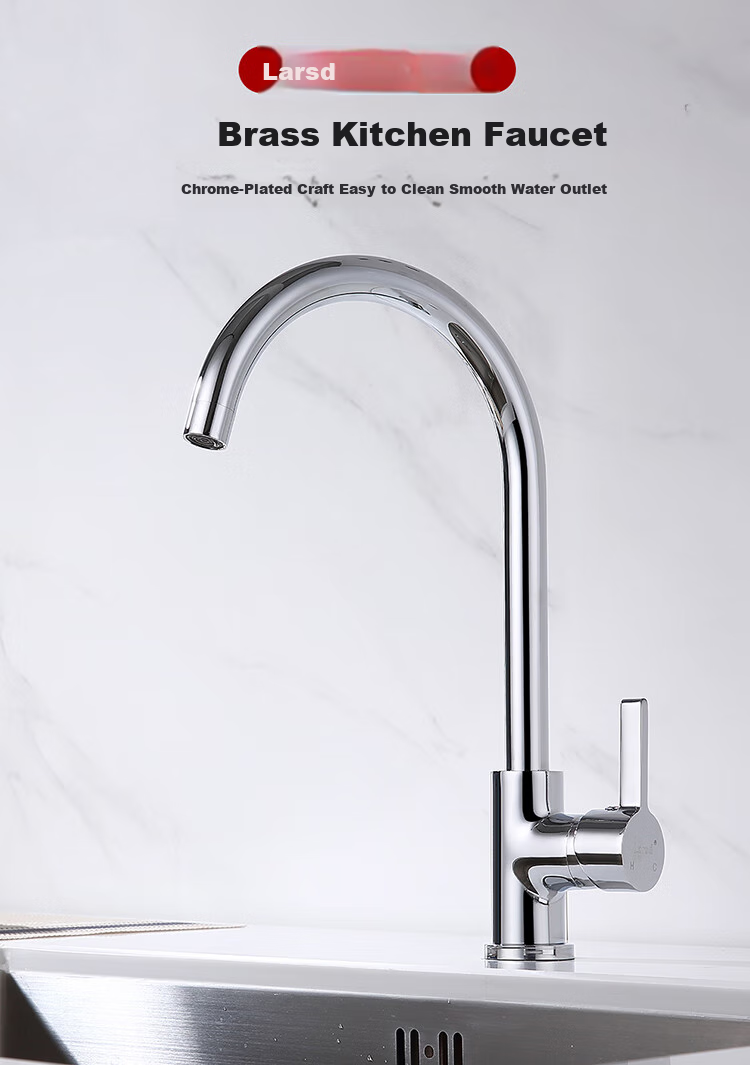 Larsd Kitchen Faucet, Hot And Cold Vegetable Washing Sink Faucet, Copper Body Sink Faucet for Dishwashing Basin, with 80CM Pipe, LD8205 2