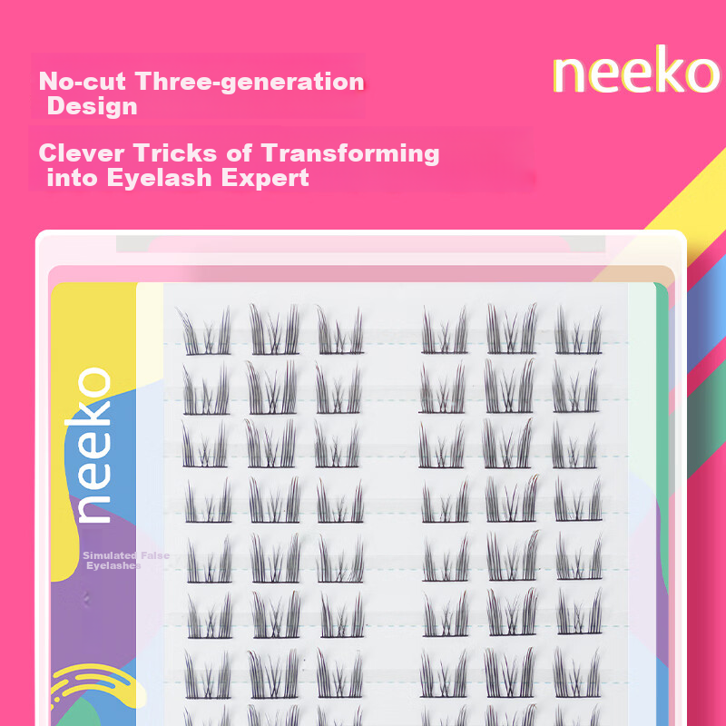 Neeko False Eyelashes, Segmented Dense Upper Lashes, Natural Beginner Shaping, Lengthening, Waterproof, Valentine's Day Gift, Cat Spirit 2