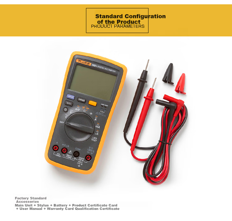 FLUKE 18B+ Digital Multimeter, Handheld Multimeter with Auto-Ranging, Backlit LED Display, Testing Instrument And Meter 4