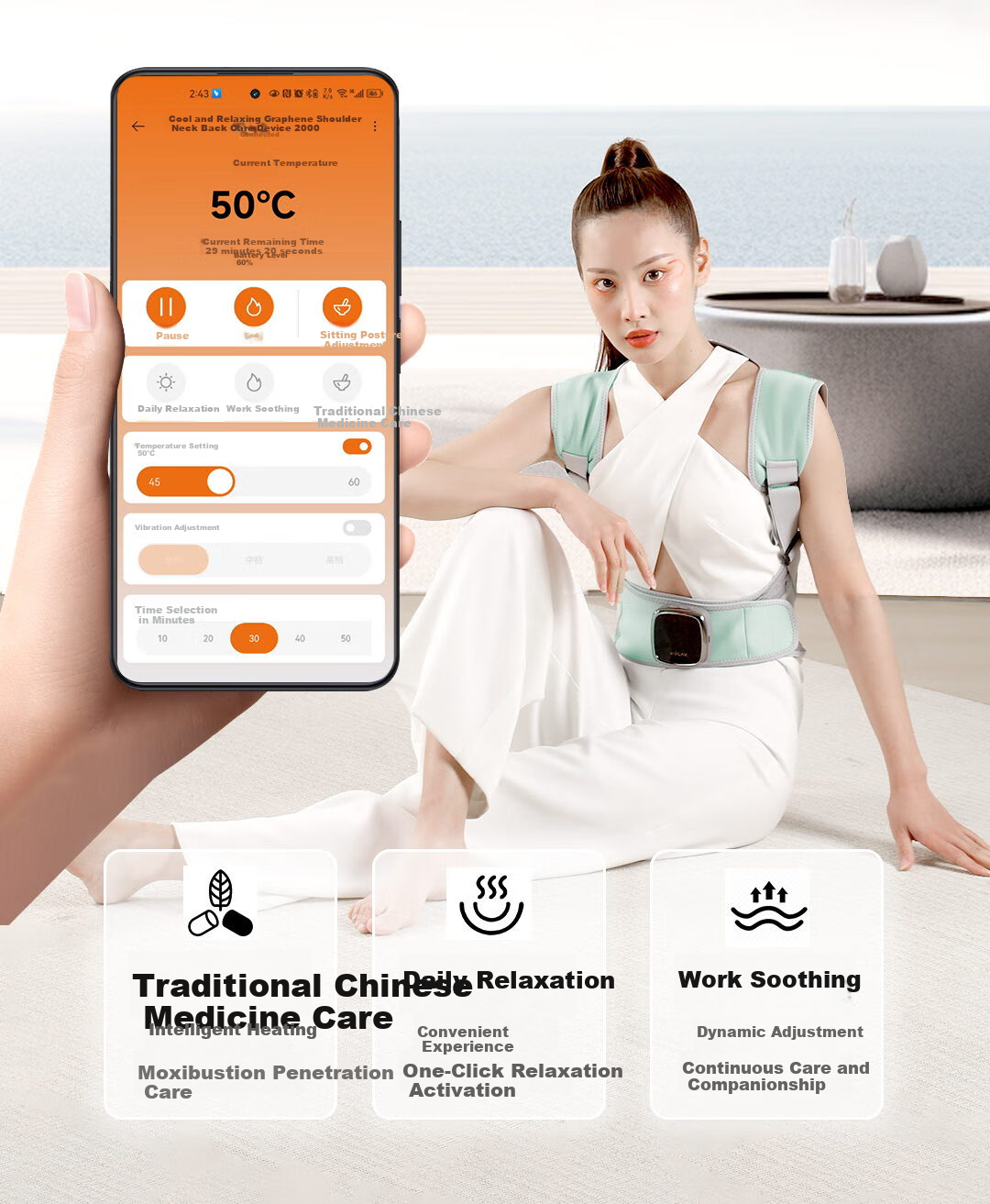 KCOTSON Electric Heating Shoulder And Neck Massager with Warm Reminder, Infrared Therapy Device for Back Care, Large Size, Gift for Teachers on Teacher's Day 12