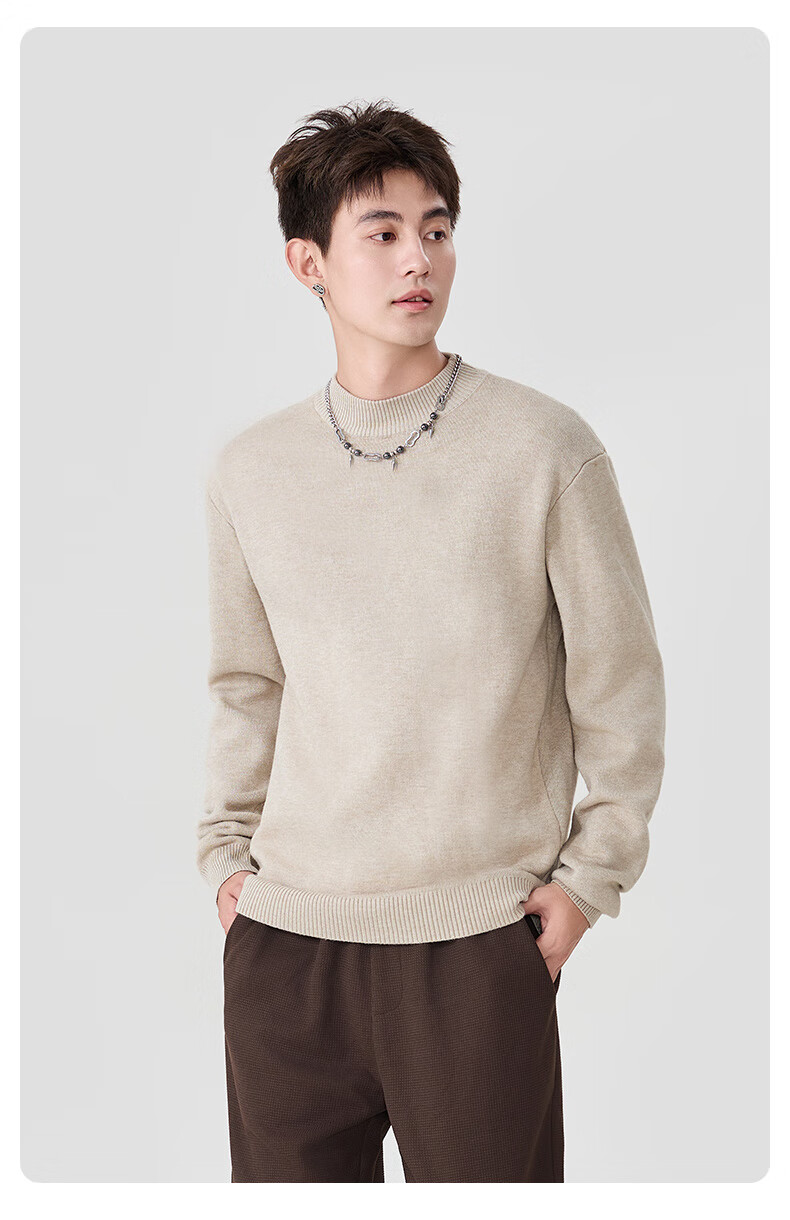 Baleno Men's Loose-Fit Snake Year Sweater for Autumn and Winter, Warm Knitted Sweater with Windproof and Temperature-Locking Features, Ideal for Students, Red Inner Wear 6