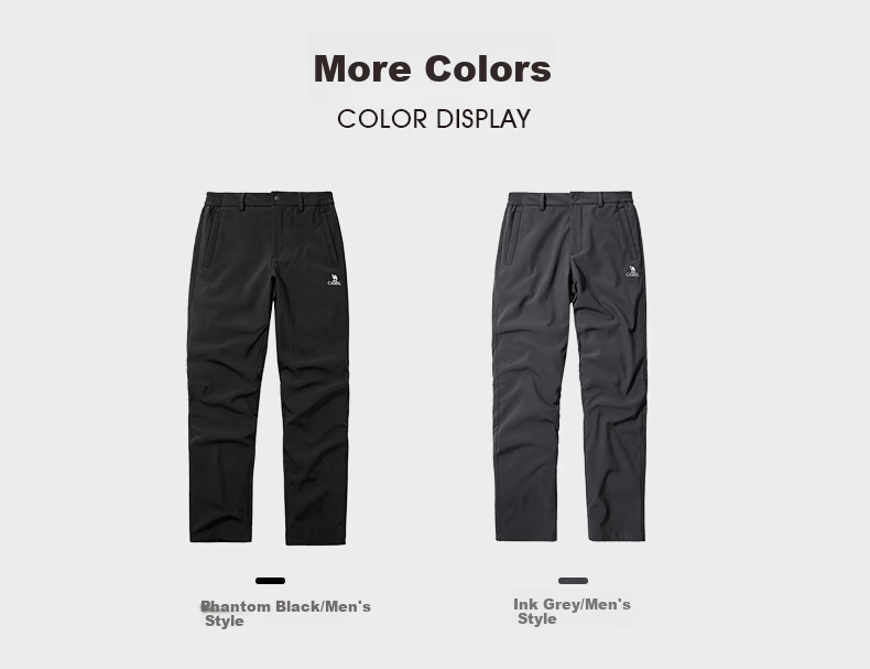 CAMEL Outdoor Soft Shell Pants for Couples, Windproof And Water-Resistant Camping Hiking Trousers A13CA49105 Charcoal Gray M 4