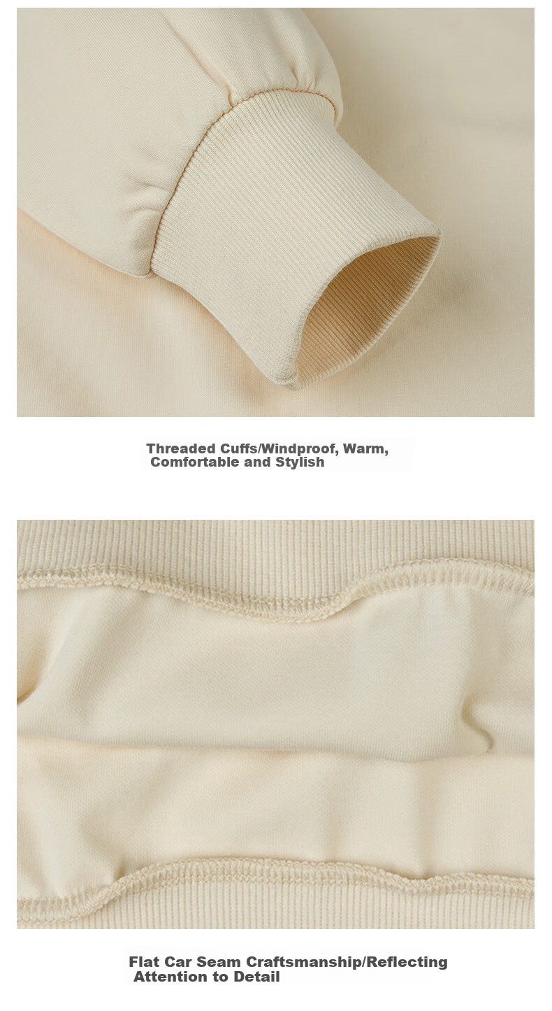 Kappa Pullover Hoodie for Couples, Loose-Fitting Sports Sweatshirt, Casual Round Neck Jacket K0CZ2WT93V Romantic White M 19